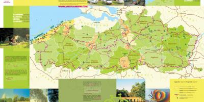Bélgica parques de campismo em um mapa