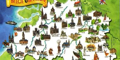 Mapa da Bélgica atrações