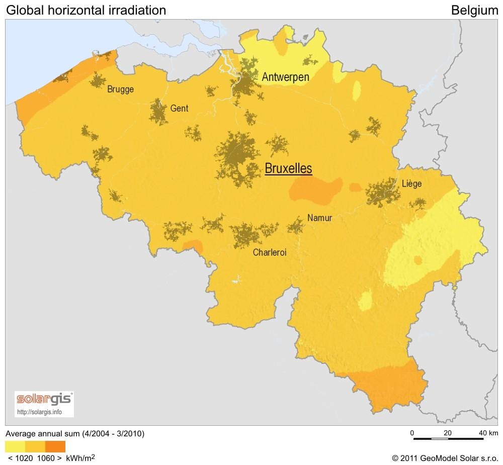 Mapa da Bélgica clima