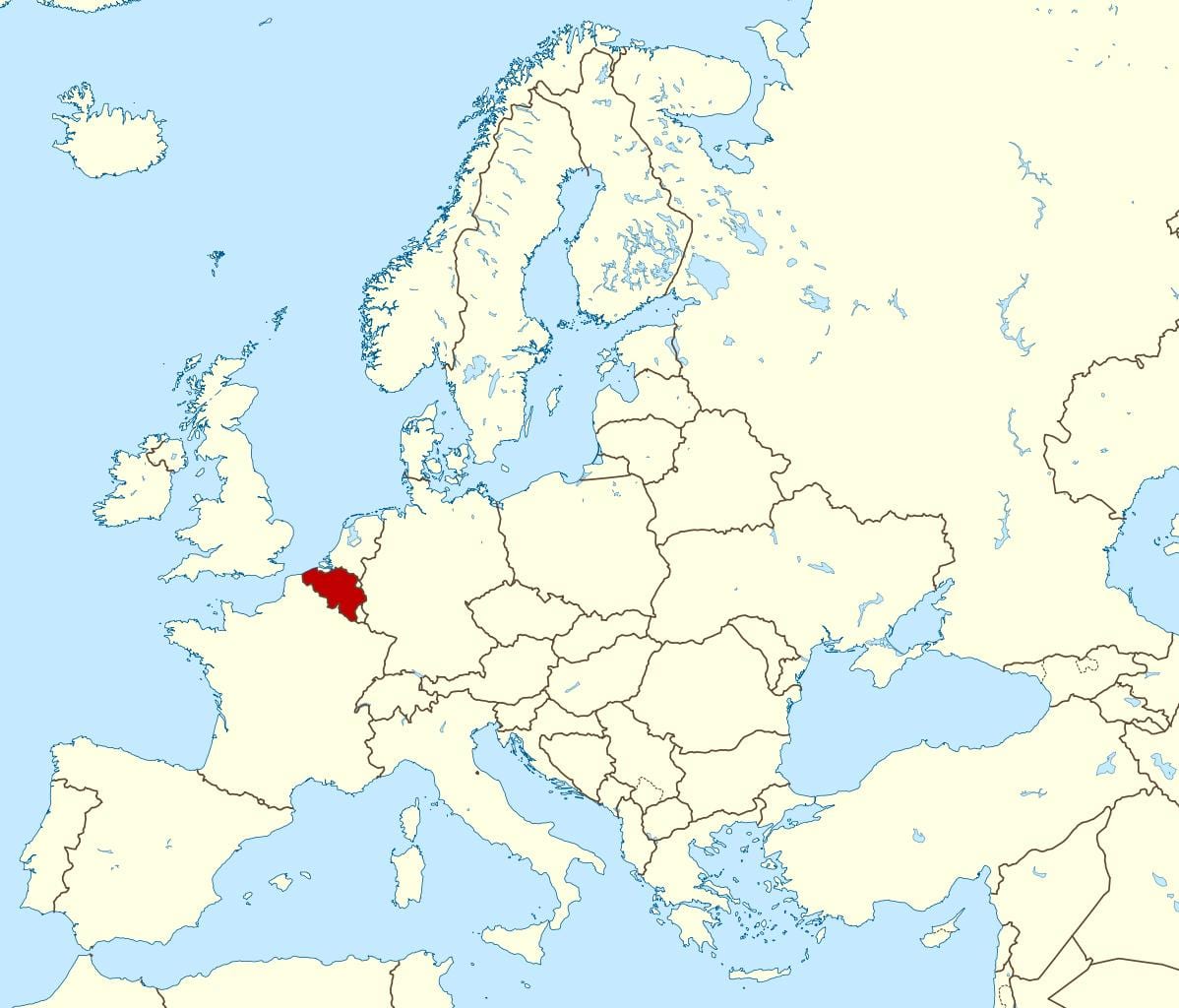 Mapa da Bélgica localização