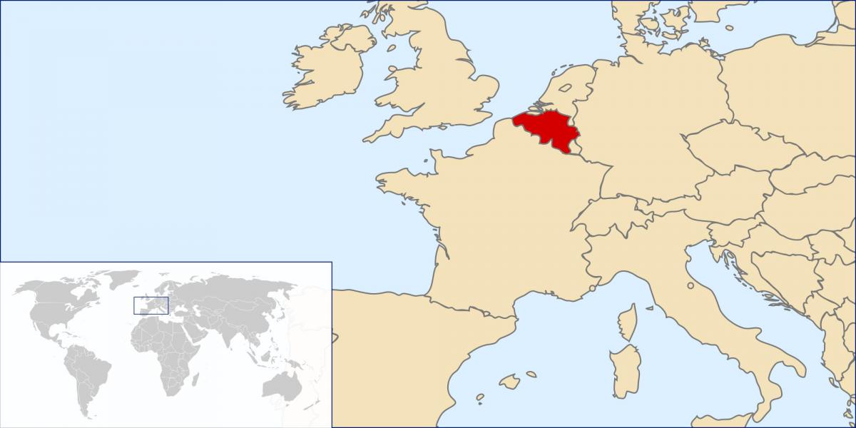 Bélgica mapa no mapa