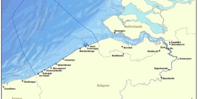 Mapa da Bélgica costa