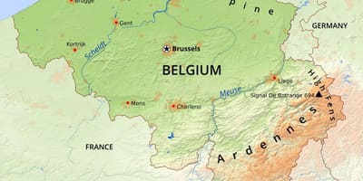 Mapa da Bélgica geografia