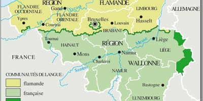 De língua francesa da Bélgica mapa