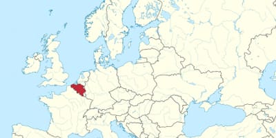 Mapa da Bélgica e da europa