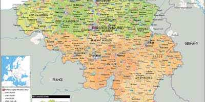 Um mapa da Bélgica
