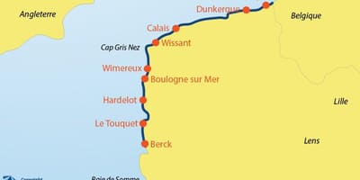 Mapa da Bélgica praias
