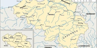 Mapa da Bélgica rio
