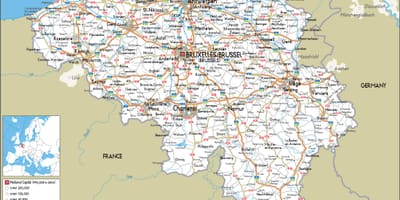 Mapa da estrada Bélgica